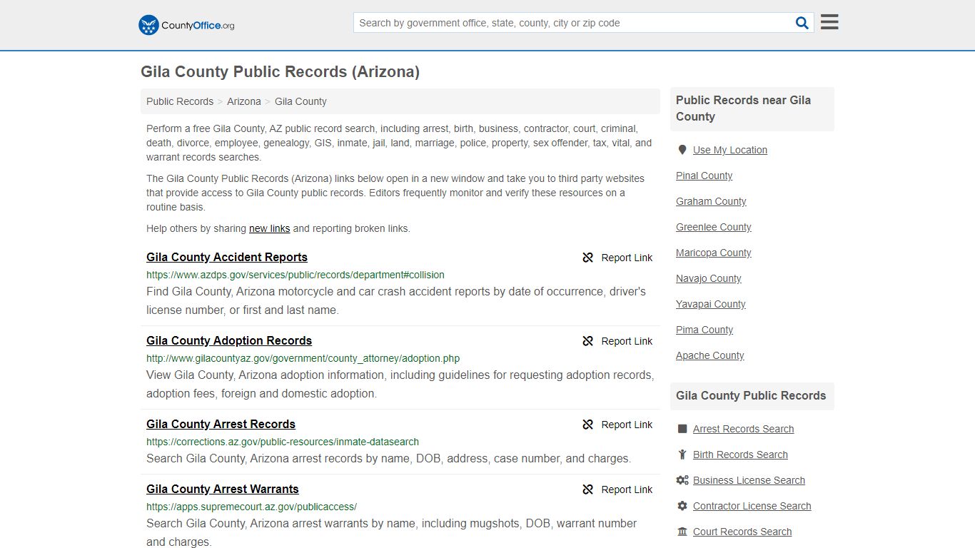 Public Records - Gila County, AZ (Business, Criminal, GIS ...